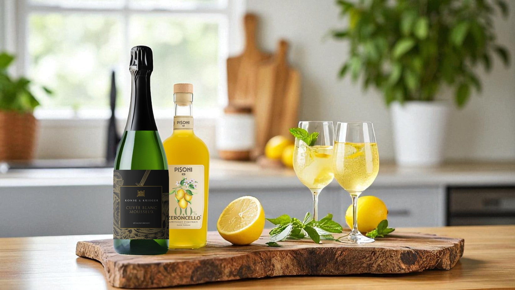 Lemon-Spritz – die alkoholfreie Rezeptidee mit Zeroncello & Cuvée Blanc Mousseux