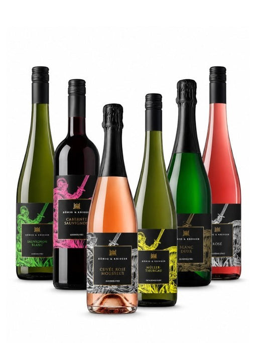 Mein-Weinhandel Entdecker-Paket mit 6 Flaschen alkoholfreiem Wein und Mousseux von König & Krieger