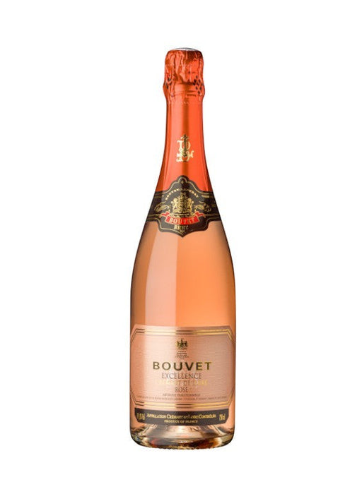 Mein-Weinhandel Bouvet Ladubay Excellence Brut Rosé Crémant de Loire mit feiner Perlage und Duft von roten Beeren und Pfirsich.