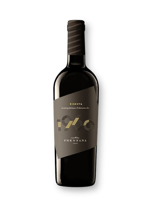 Cantina Frentana 1960 Montepulciano d'Abruzzo Riserva 2020 Rotwein in dunkler Glasflasche mit grauem Etikett