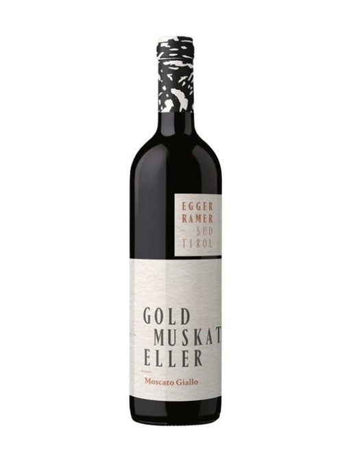 Mein-Weinhandel EGGER RAMER Goldmuskateller DOC 2025 Wein mit hellem Etikett und schwarzem Aufdruck
