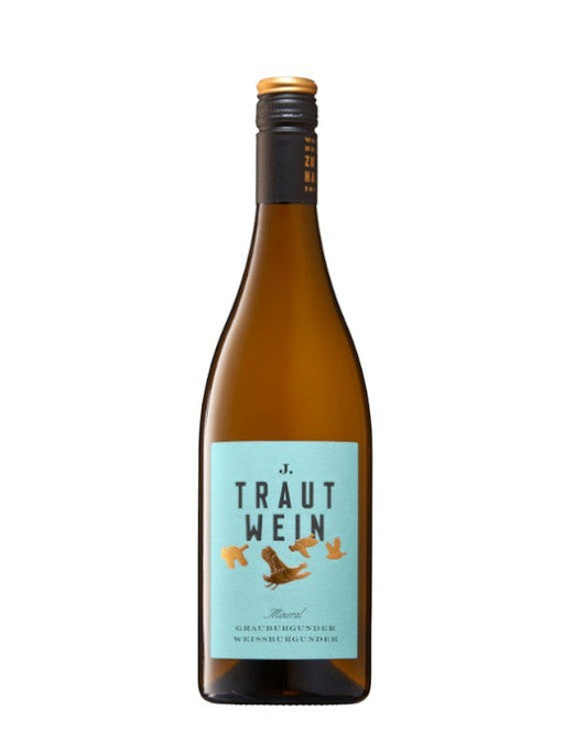 J. Trautwein Mineral Grauburgunder Weissburgunder 2021 Weißwein mit Aromen von Mandel, Apfel und Pfirsich.