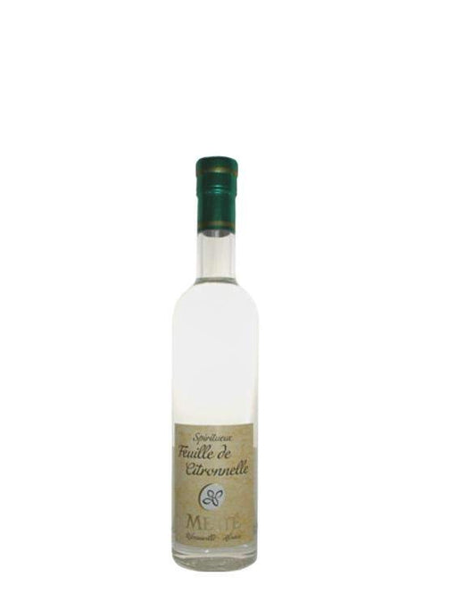 Mein-Weinhandel Jean Paul Metté Feuille de Citronnelle Spirituose in einer Glasflasche mit grünem Verschluss.