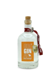 Mein-Weinhandel ORIGINAL LOVE GIN. fine orange 0,5l Flasche mit Korkverschluss und rotem Band.