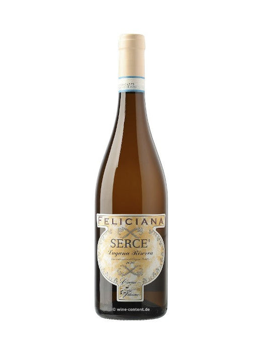 Mein-Weinhandel Feliciana SERCE Lugana Riserva D.O.P. 2020 Weißwein, holzfassgereift, mit Aromen von Kräutern, Pfirsich und Mandel.