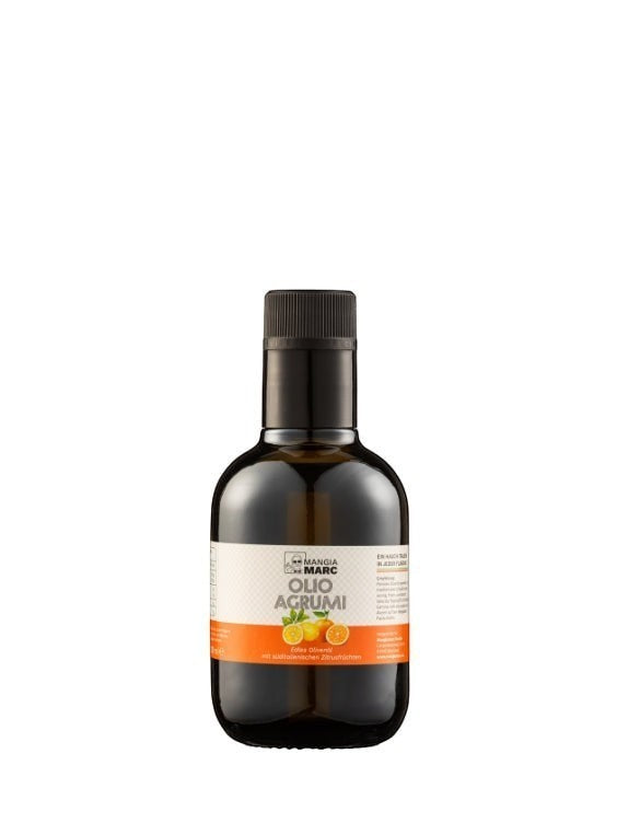 Mein-Weinhandel MANGIAMARC Olio Agrumi 250ml, aromatisiertes Olivenöl mit Zitrusfrüchten, ideal für Pasta, Fisch und Gemüse.
