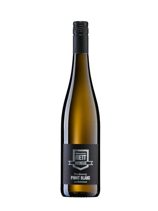 Mein-Weinhandel alkoholfreier Pinot Blanc Weißwein mit Aromen von grünem Apfel, Zitrone und Limette.