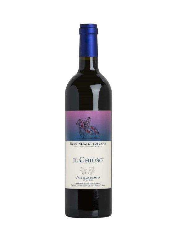 Mein-Weinhandel Castello di Ama Il Chiuso 2019 Pinot Nero Rotwein mit Aromen von Erdbeeren und Kirschen.