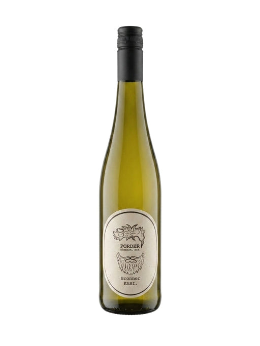 Mein-Weinhandel Porder Bronner 2025 Weißwein in einer eleganten Flasche mit modernem Etikett vor weißem Hintergrund