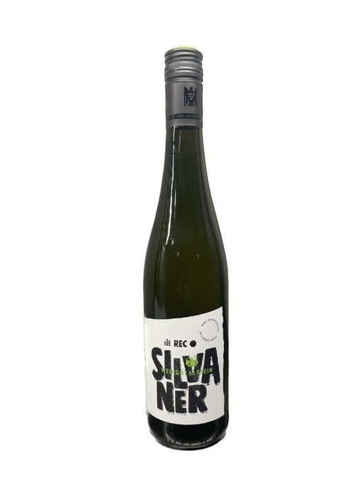 Mein-Weinhandel Silvaner 2022 Weißwein in grüner Glasflasche mit weißem Etikett, fruchtig und mineralisch.