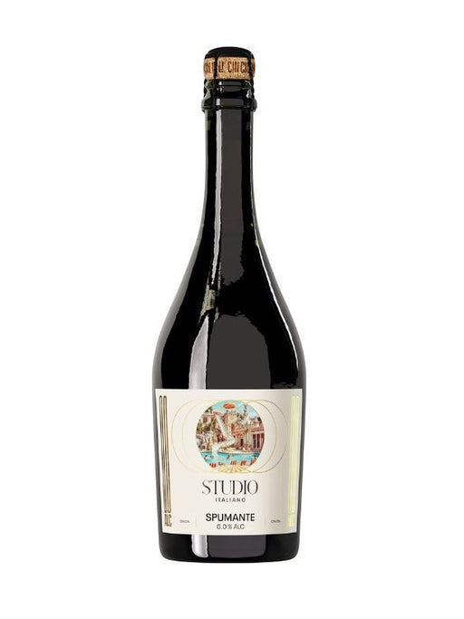 Studio Italiano alkoholfreier Spumante 0,0% aus Venetien, mit feiner Perlage und Aromen von Apfel und Birne.