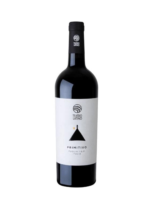 Teatro Latino Primitivo Rotwein aus Apulien mit dunklen Beeren, Gewürz- und Vanillenoten. Passt zu Fleisch und Käse.