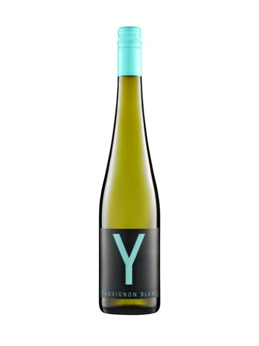 Mein-Weinhandel Y-Wine Sauvignon Blanc 2025 Weißweinflasche mit türkisem Verschluss und modernem schwarzem Etikett