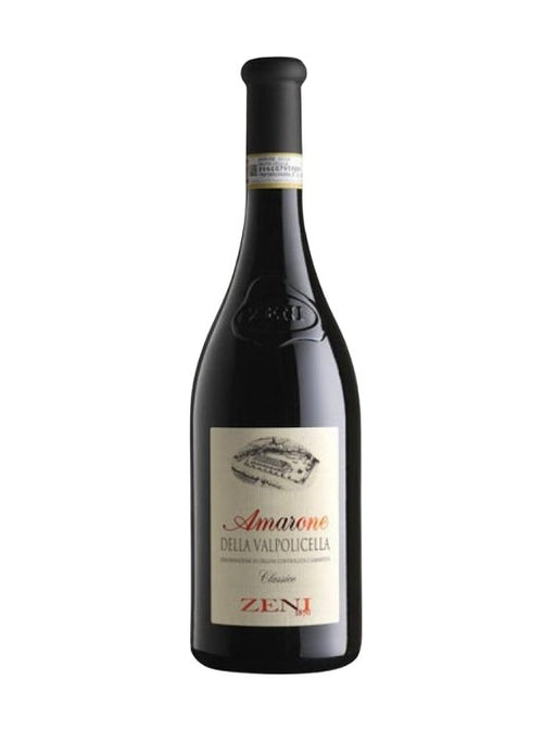 ZENI Amarone della Valpolicella DOCG Classico 2021 Rotwein mit rubinroter Farbe, fruchtigem Bouquet und Noten von Kaffee und Leder.