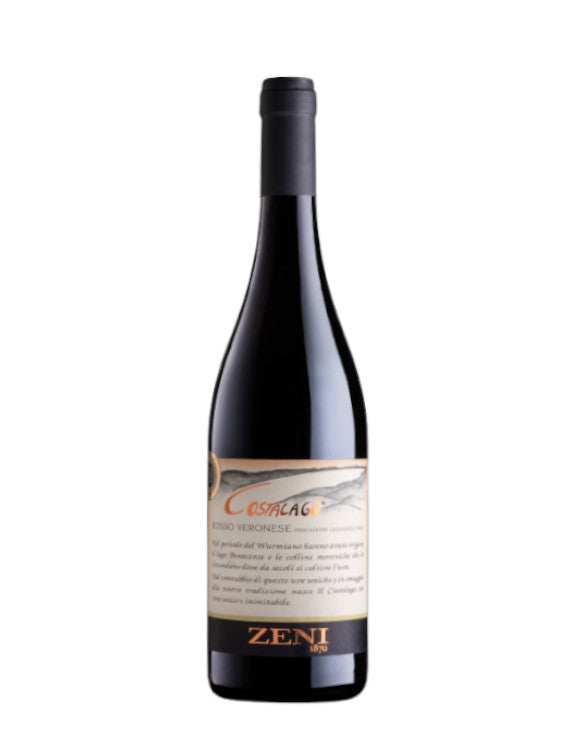 Mein-Weinhandel ZENI Costalago Rosso Veronese 2023 Rotweinflasche mit elegantem Etikett vor weißem Hintergrund