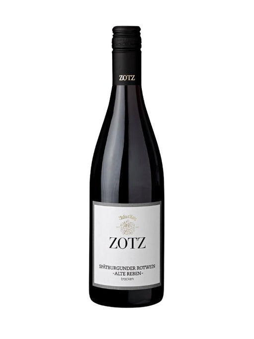 Mein-Weinhandel ZOTZ Spätburgunder Alte Reben 2023 Rotwein trocken, dunkle Flasche mit weißem Etikett