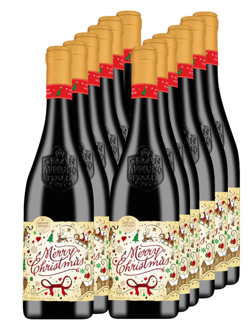12er Vorteils-Paket - Gran Appasso Appassite - Merry Christmas 2023 - Wein - Rotwein - Italien - Apulien